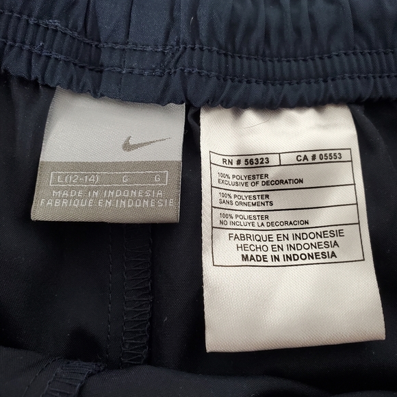 Nike Shorts Womens Large 12-14 Blue White Swoosh Running Gym Athletic Ladies - Picture 4 of 6